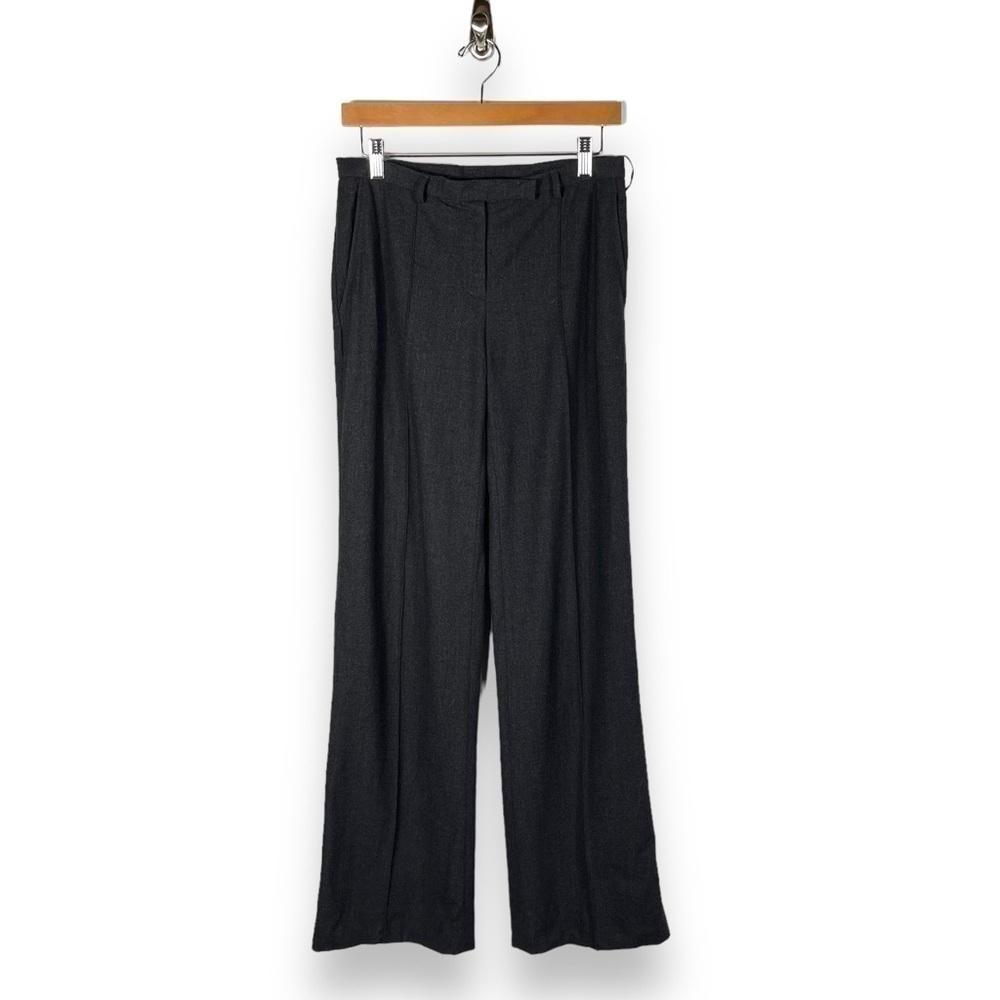 Emanuel Ungaro Vintage Wool Blend Wide Leg Pants, Charcoal Grey, Size 4 US/38 EU